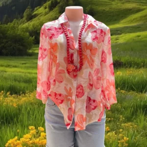 Ladies button shirt with collar