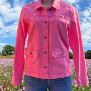 Denim Jacket Bright Pink