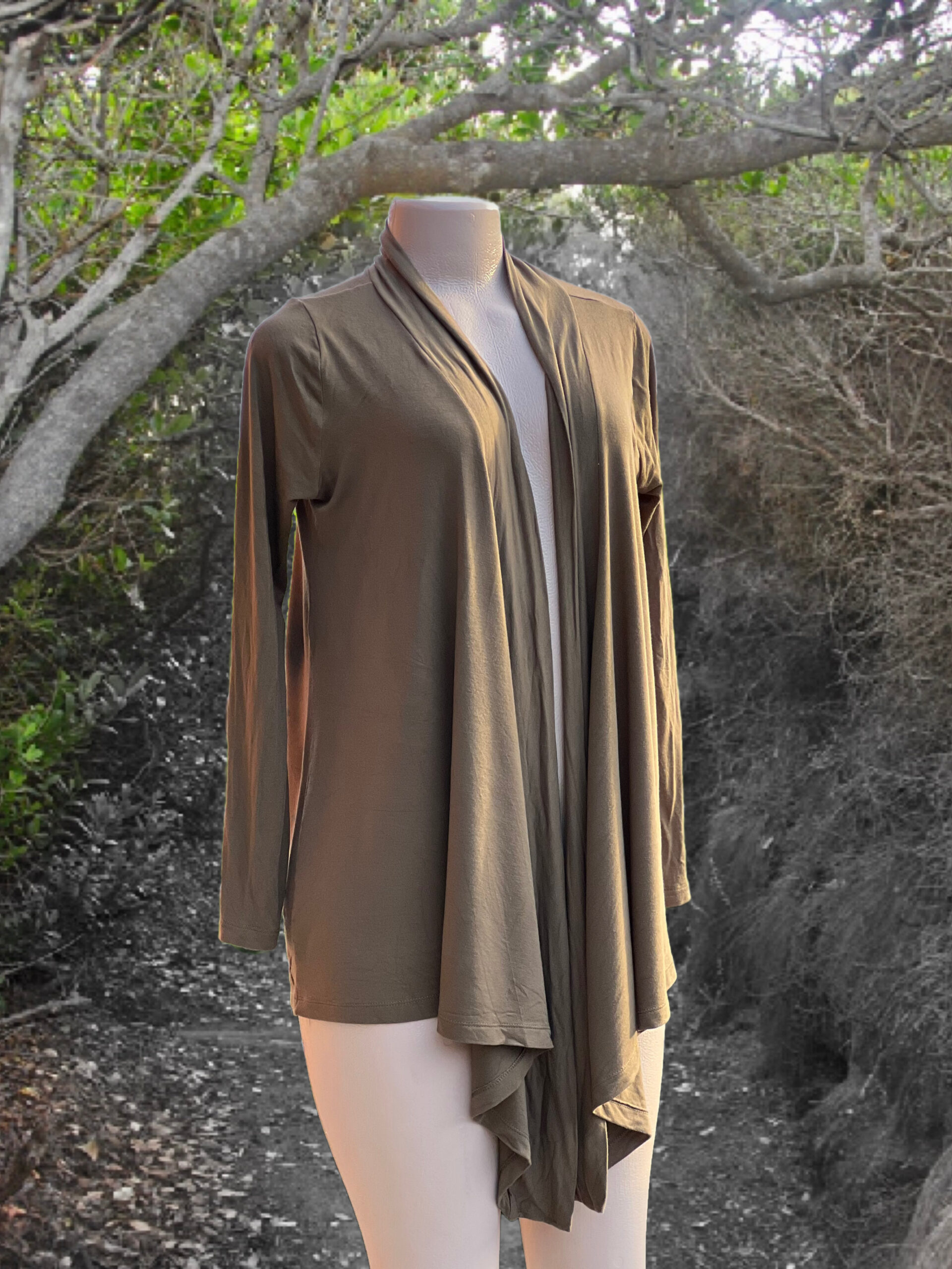 Ladies cardigan - Olive - Image 3