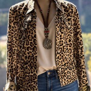 Animal Print Linen Jacket
