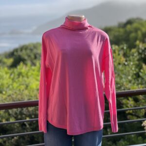 Bright Pink Polo-neck Jersey