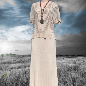Knitted 2-piece long dress and top