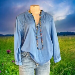 Blue 3/4 Sleeve Shirt