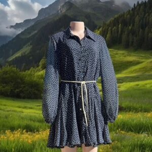 Navy polka dot dress
