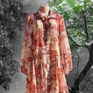 Maroon & beige dress
