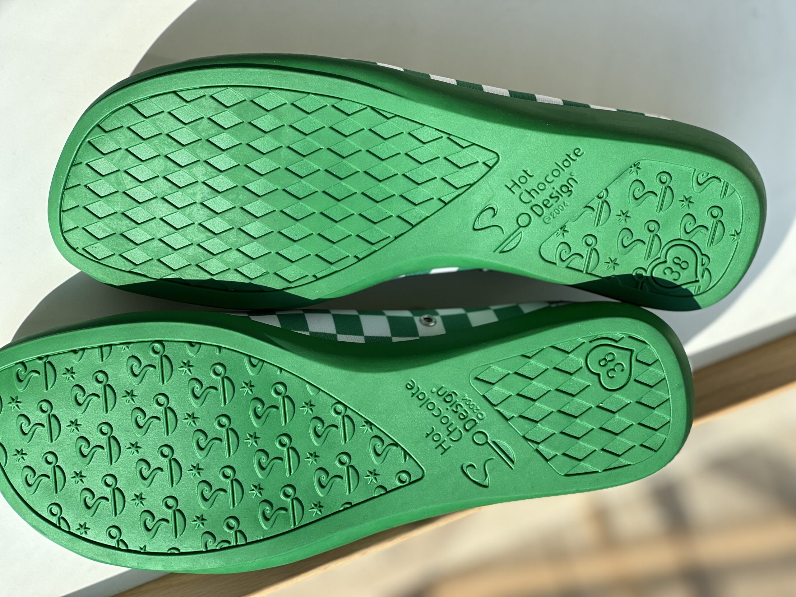 Mary Jane Flats, White & Green Check Print - Image 5